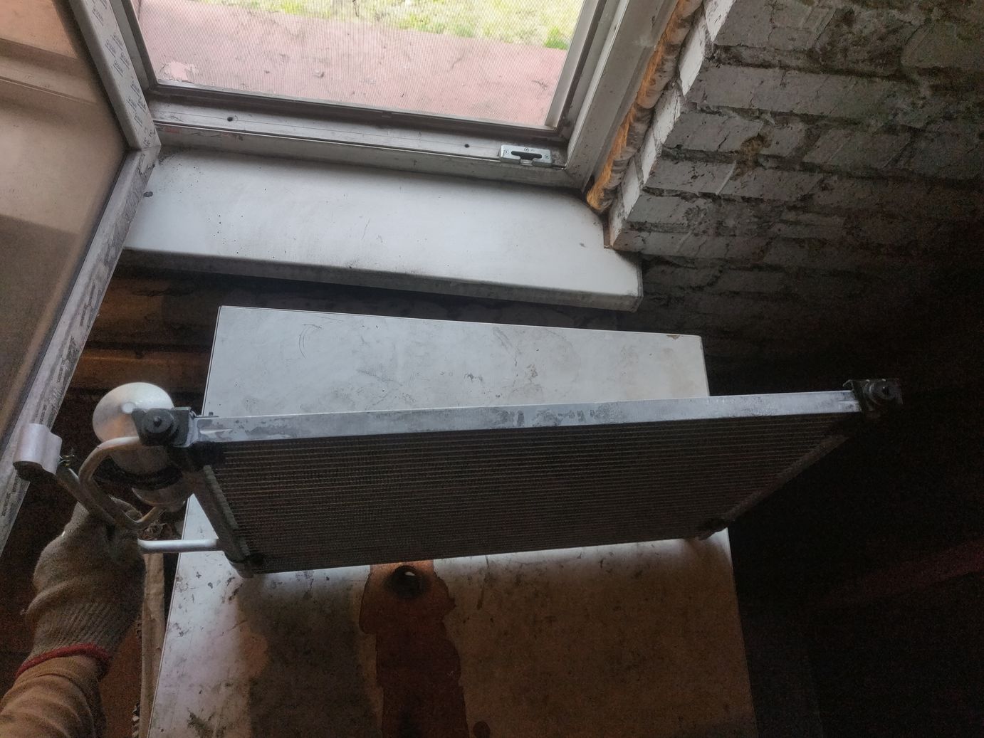 Радиатор кондиционера с осушителем на а/м Chevrolet Lanos