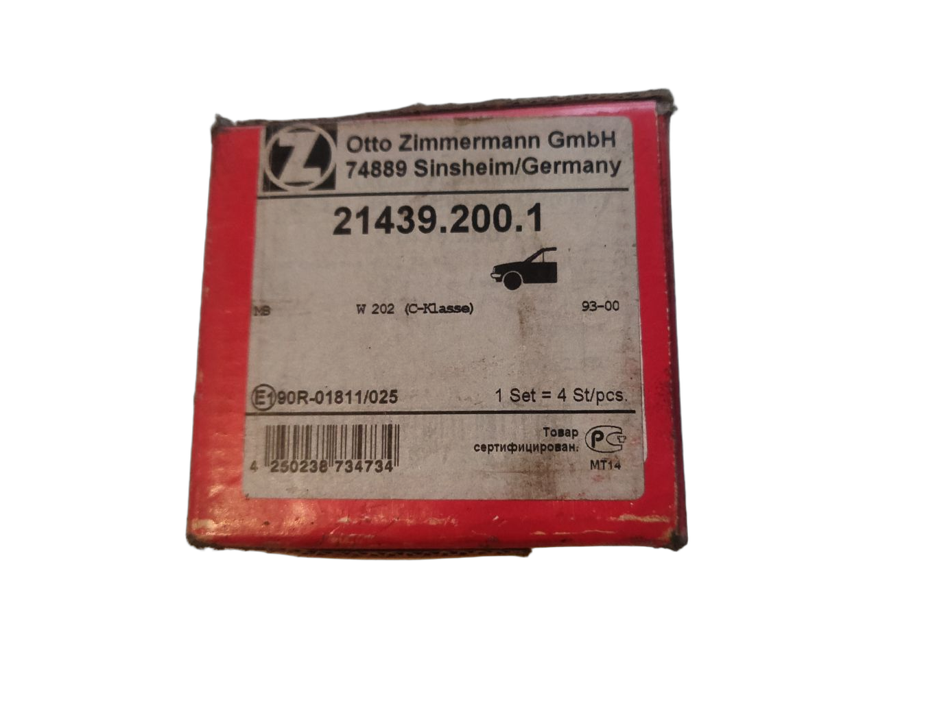 Колодки тормозные дисковые, комплект Otto Zimmermann на Mercedes C