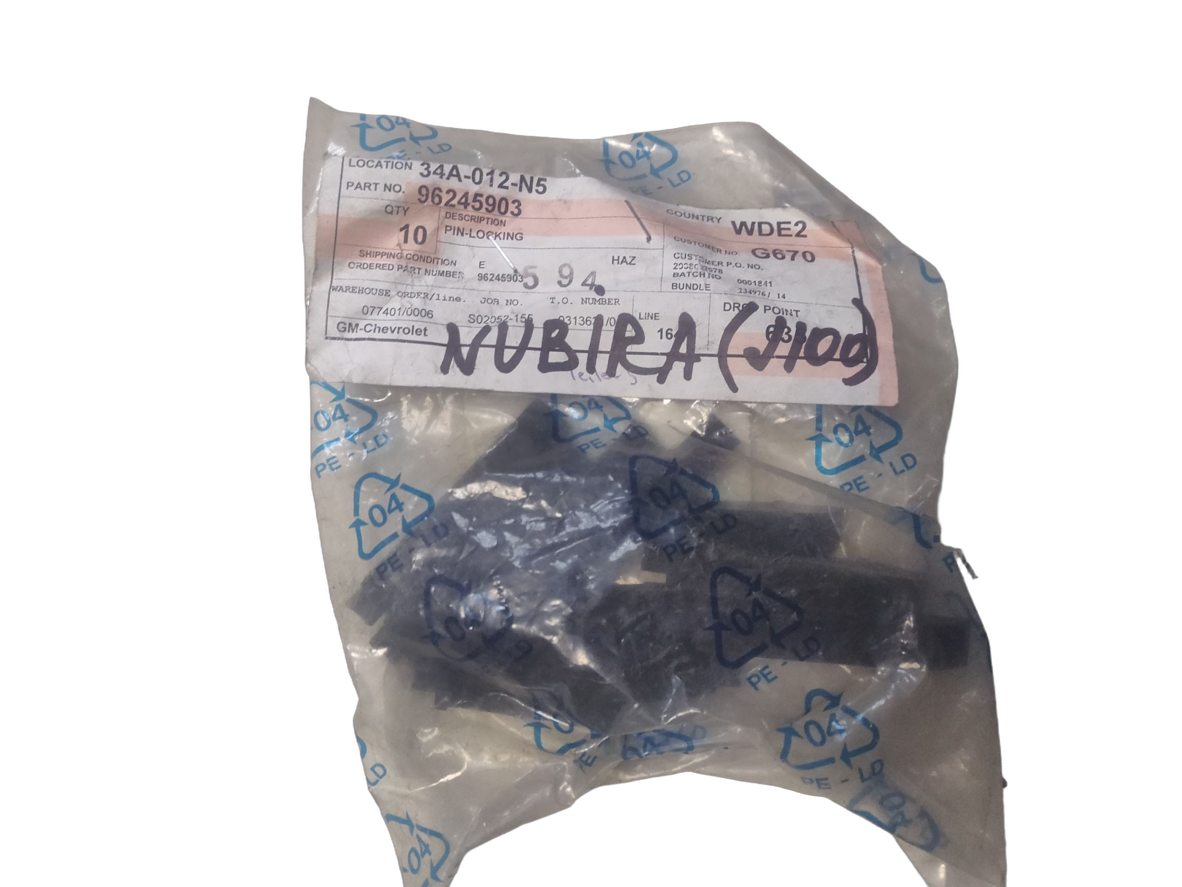 Штифт GM на CHEVROLET NUBIRA (J100), NUBIRA (J150)